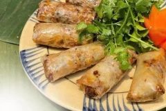 Fried spring rolls – The dish is never old in Vietnamese rice tray in Hanoian
