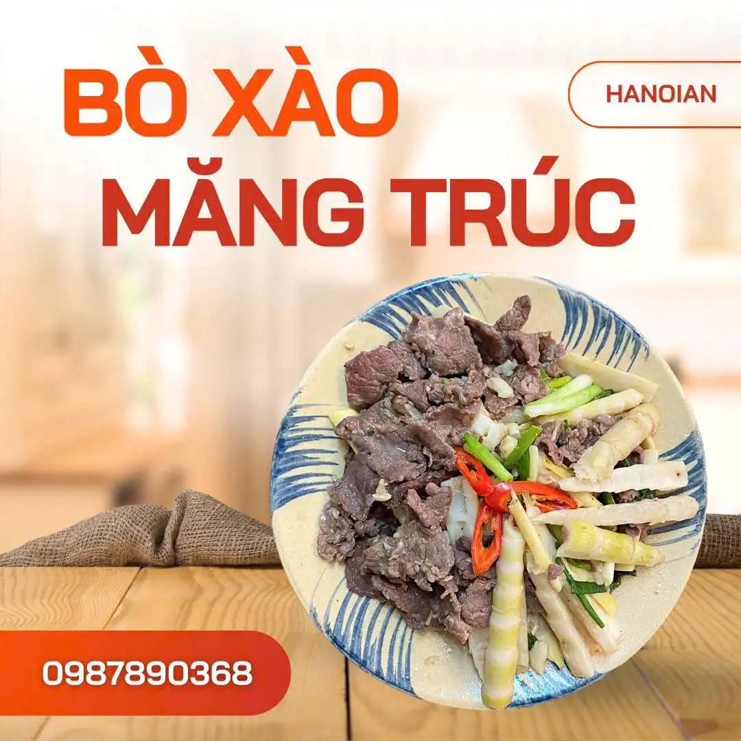 Nhà Bếp Hanoian – Bò xào măng trúc: Vị ngon núi rừng giữa lòng phố