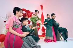 Đình Quyền cùng các mẫu nhí tái hiện trò chơi dân gian ngày Tết
