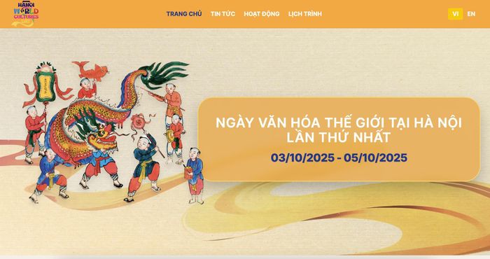 Website sự kiện cập nhật liên tục các thông tin mới. Ảnh: Lễ hội Văn hóa Thế giới.