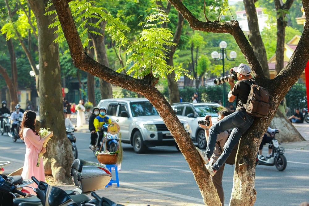 Young people in Hanoi are engrossed in checking in to welcome autumn on Phan Dinh Phung Street - 6